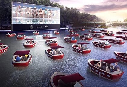 Proyecto de cine flotante en el río  Sena