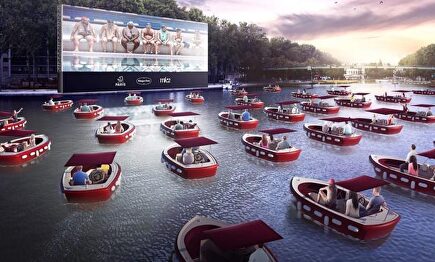 Proyecto de cine flotante en el río  Sena