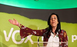 Martínez, durante la noche electoral. | EFE