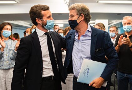 Casado y Feijóo este miércoles. | David Mudarra