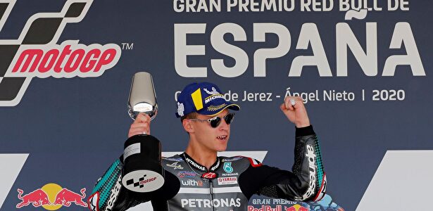 Fabio Quartararo celebra su victoria en el Circuito de Jerez-Ángel Nieto. | EFE