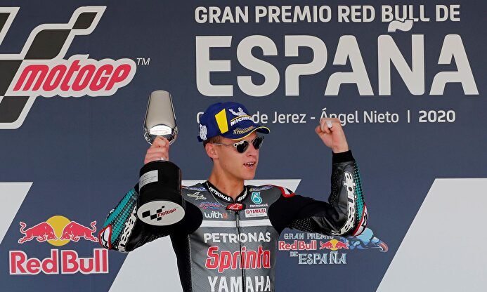 Fabio Quartararo celebra su victoria en el Circuito de Jerez-Ángel Nieto. | EFE