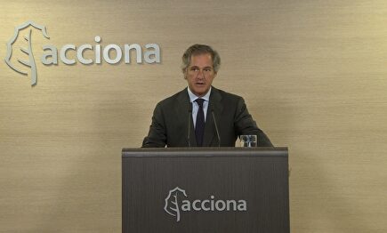 José Manuel Entrecanales, presidente de Acciona, en su intervención por videoconferencia en la junta de accionistas | Europa Press