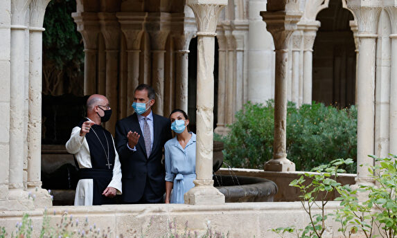 La visita de los Reyes al Monasterio de Poblet, en imágenes