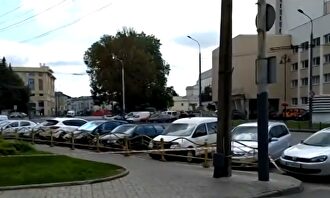 Plaza del Teatro de Lutsk, acordonada. | Imagen TV