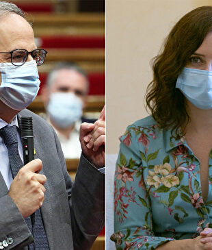 Joaquim Torra, presidente de la Generalidad e Isabel Díaz Ayuso, presidenta de la Comunidad de Madrid | Cordon Press