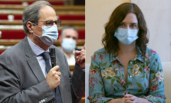Joaquim Torra, presidente de la Generalidad e Isabel Díaz Ayuso, presidenta de la Comunidad de Madrid | Cordon Press
