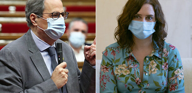 Joaquim Torra, presidente de la Generalidad e Isabel Díaz Ayuso, presidenta de la Comunidad de Madrid | Cordon Press