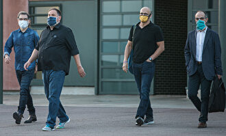 Cuixart, Junqueras, Romeva y Turull a la salida de la cárcel. | Europa Press