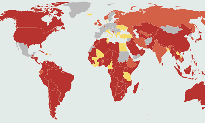 Mapa de restricciones. | Ministerio de Exteriores