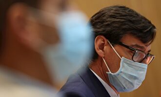 Salvador Illa, en la comparecencia de este jueves en el Congreso | EFE