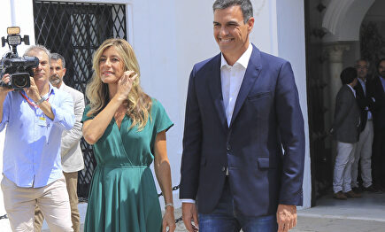 Begoña Gómez y Pedro Sánchez en Sanlúcar en 2018 | Gtres