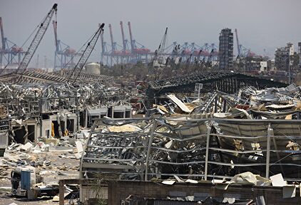 Aspecto que presentaba el puerto de Beirut este miércoles | EFE