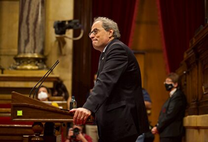 Quim Torra, durante una de las últimas sesiones celebradas en el parlamento catalán | EFE