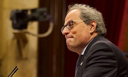 Joaquim Torra, durante su intervención en el pleno sobre la Monarquía | EFE