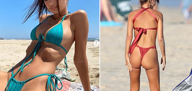 Los espléndidos días de playa de Emily Ratajkowski en los Hamptons