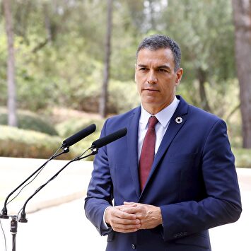 Pedro Sánchez en su comparecencia | EFE