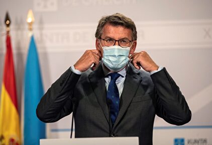 Feijóo, durante la rueda de prensa. | EFE