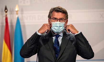 Feijóo, durante la rueda de prensa. | EFE