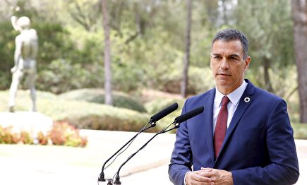 Pedro Sánchez, presidente del Gobierno, en su comparecencia de este miércoles en Marivent | EFE