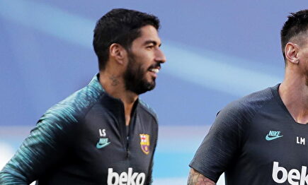 Luis Suárez y Lionel Messi, en el último entrenamiento previo al duelo contra el Bayern | EFE