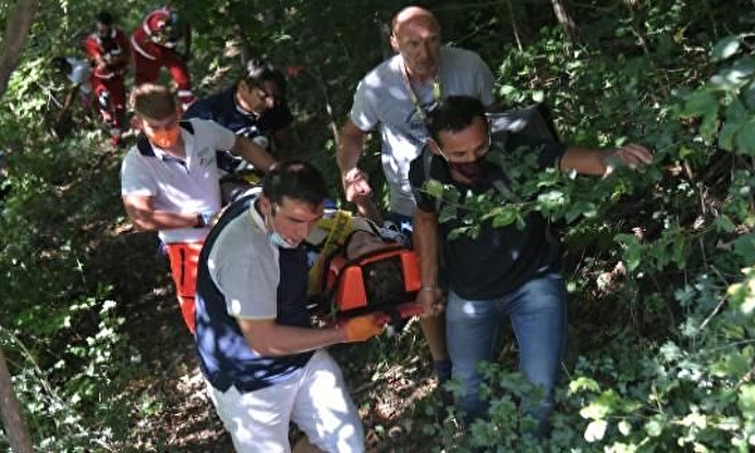 Evenepoel dio el susto en la clásica de Il Lombardia | Twitter