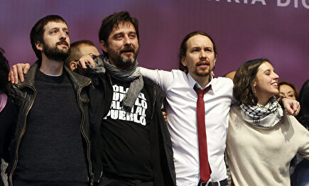 Juan Manuel del Olmo, Rafa Mayoral, Pablo Iglesias e Irene Montero | Cordon Press