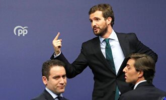 Pablo Casado, Teodoro García Egea y Pablo Montesinos en una imagen de archivo | EFE