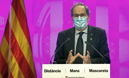 Torra, en un momento de su comparecencia. | EFE