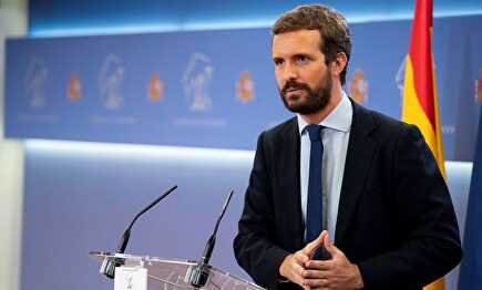 El líder del PP, Pablo Casado, este martes en el Congreso de los Diputados. | EFE