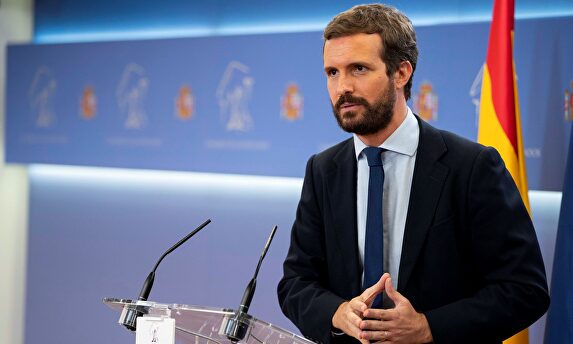 El líder del PP, Pablo Casado, este martes en el Congreso de los Diputados. | EFE