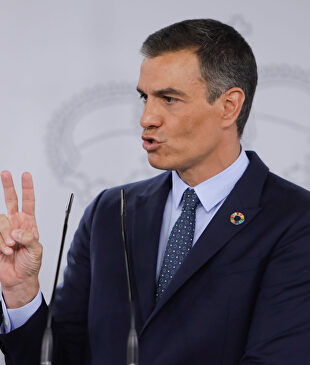 El presidente del Gobierno, Pedro Sánchez, ofrece una rueda de prensa. | Ricardo Rubio (Europa Press)