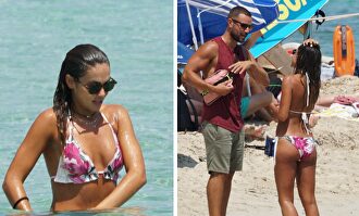 Lara Álvarez, espectacular en bikini junto a su nuevo novio Adrián Torres