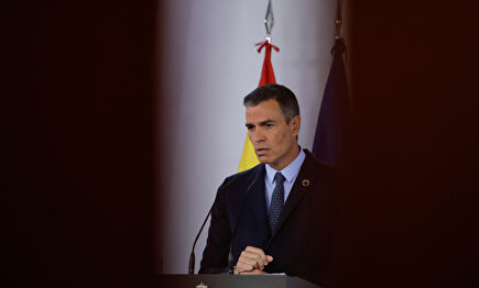 El presidente del Gobierno, Pedro Sánchez, ofrece una rueda de prensa. | Ricardo Rubio (Europa Press)