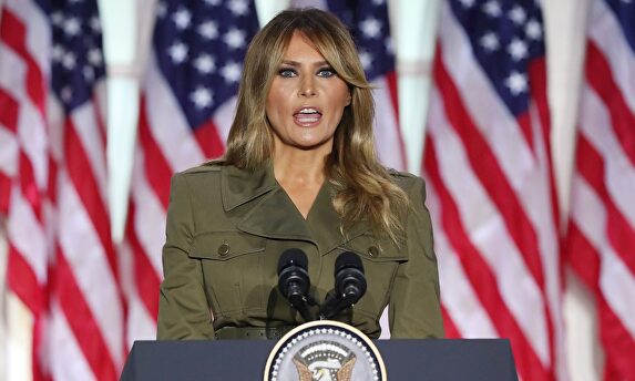 Melania Trump, en su discurso desde la Casa Blanca. | EFE