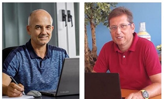 El director de la planta de Ercros en Tortosa (Tarragona), Àngel Punzano, y el de la de Sardañola del Vallés (Barcelona), Ramón Jané | Ercros