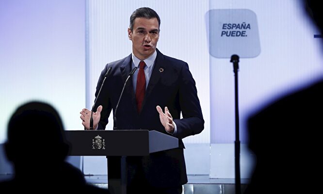 Pedro Sánchez, durante una conferencia en Casa de América | EFE