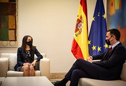 Pedro Sánchez e Inés Arrimadas, durante su entrevista de este miércoles en La Moncloa. | Pedro Ruiz.