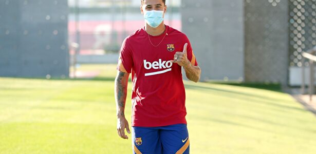 El jugador del FC Barcelona Philippe Coutinho, en su primer entrenamiento de la temporada 2020/21. | FC Barcelona