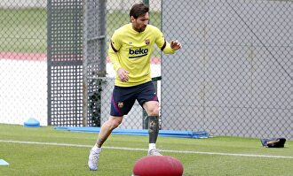 Leo Messi, en un entrenamiento del Barça en la Ciudad Deportiva Sant Joan Despí. | EFE