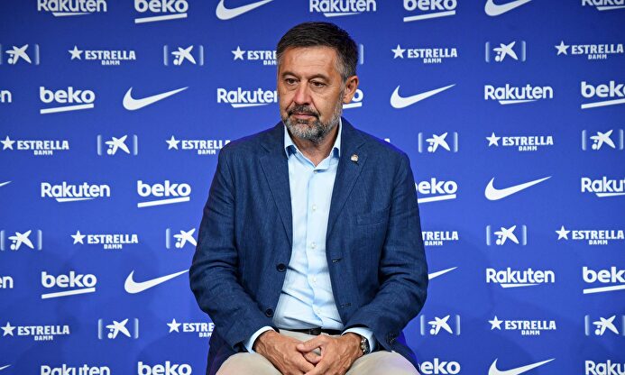 El presidente del Barcelona, Josep María Bartomeu, enfadado tras escuchar los ataques de Leo Messi. | Cordon Press