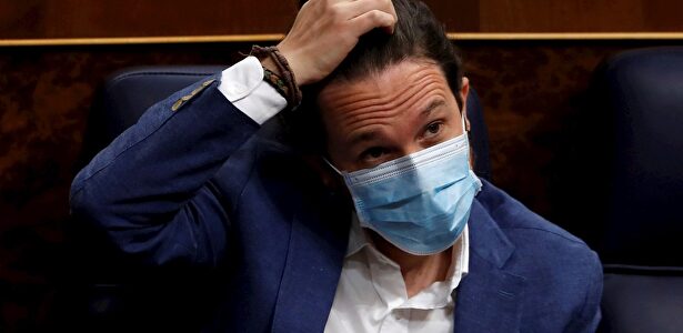 Pablo Iglesias, durante la sesión de control al Gobierno en el Congreso. | EFE