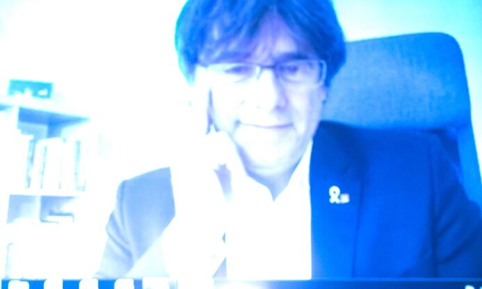 Carles Puigdemont y Quim Torra en la reunión sobre su posible inhabilitación | EFE