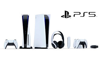 Las dos versiones de PS5, junto con sus accesorios | Sony