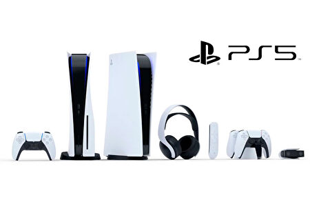 Las dos versiones de PS5, junto con sus accesorios | Sony