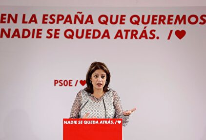 Adriana Lastra, durante el mitin en Alcalá. | EFE
