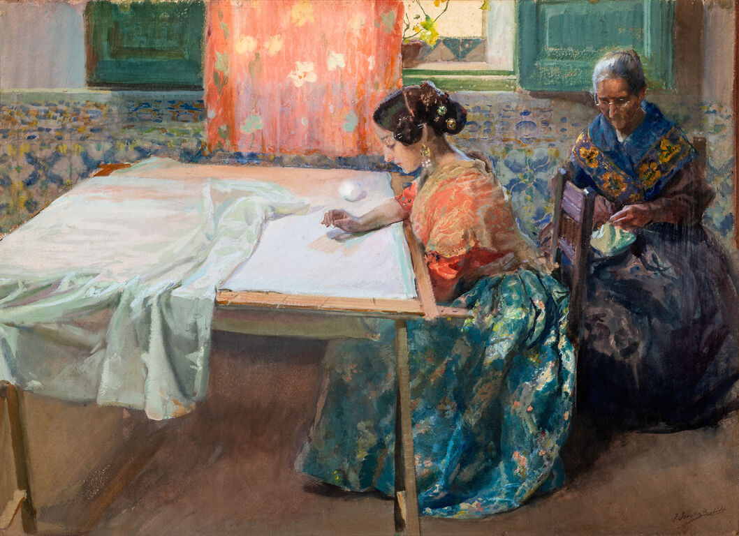 Las mujeres de Sorolla Bordadora-valenciana-1901-coleccion-particular