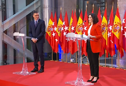 Pedro Sánchez e Isabel Díaz Ayuso, en su reunión del pasado lunes | Youtube