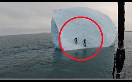 Un enorme iceberg se hunde por completo cuando dos exploradores intentaban escalarlo