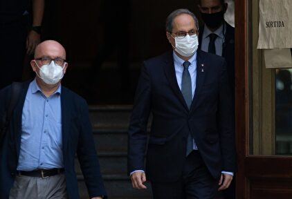 Torra y su abogado Boye salen del TSJC | EFE